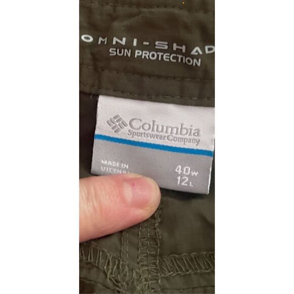 Columbia Mens Forest Green Omni-Shade Sun Protection Cargo Shorts Size 40W - Picture 4 of 14